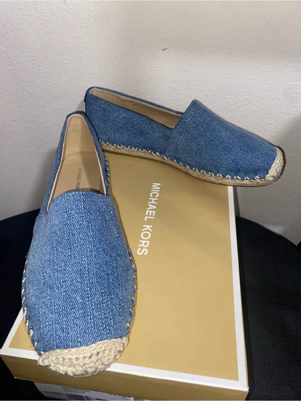 Michael Kors Light Blue Denim Espadrille Flats